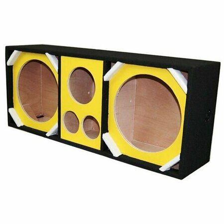 DEEJAY LED 12 in. Brazil Vinyl 2-Tweeters 1-Horn Speaker Enclosure, Yellow D12T2H1YELLOW